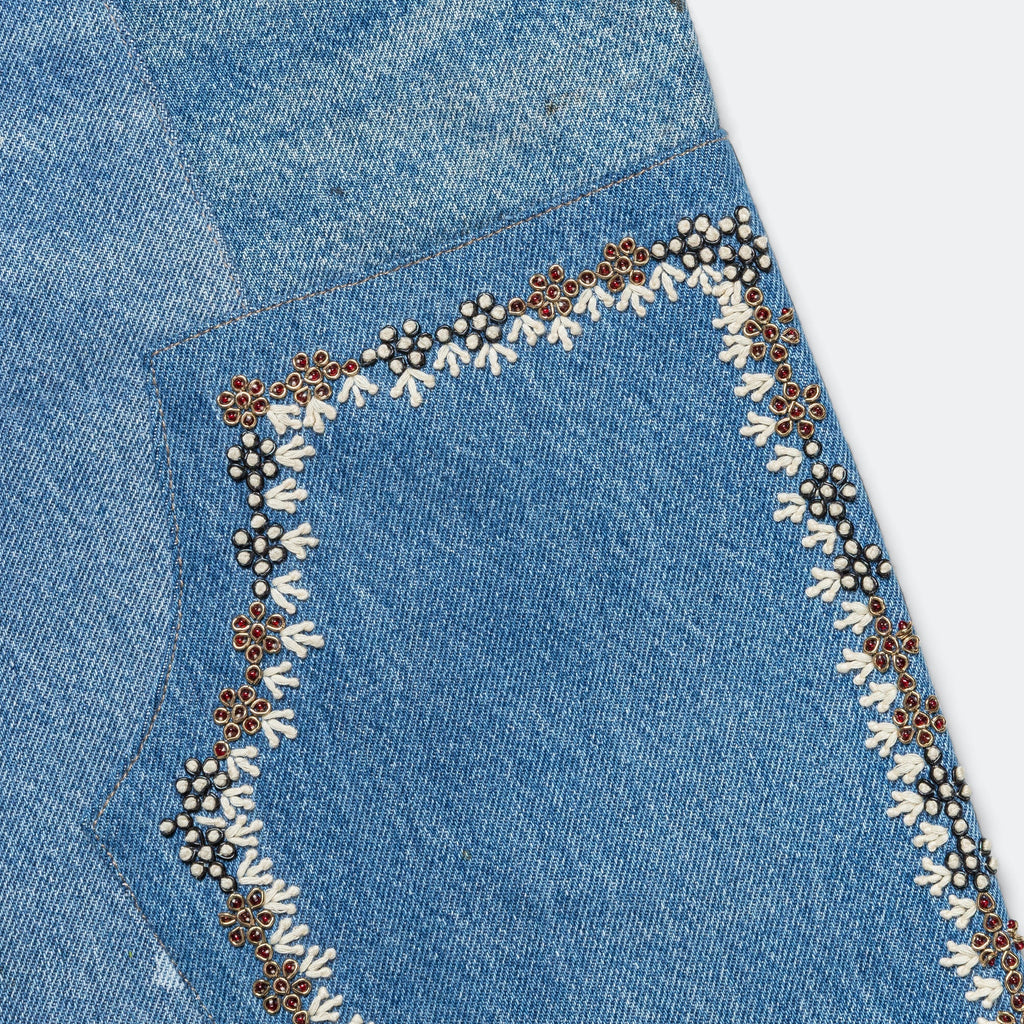 Double Knee Pant - Blue/Gold - 28'