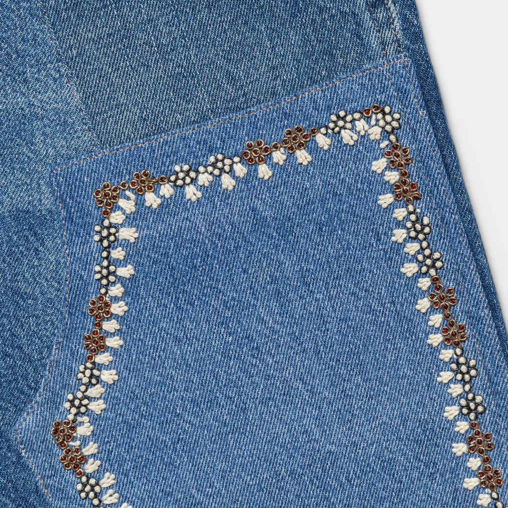 Double Knee Pant - Blue/Gold - 30'