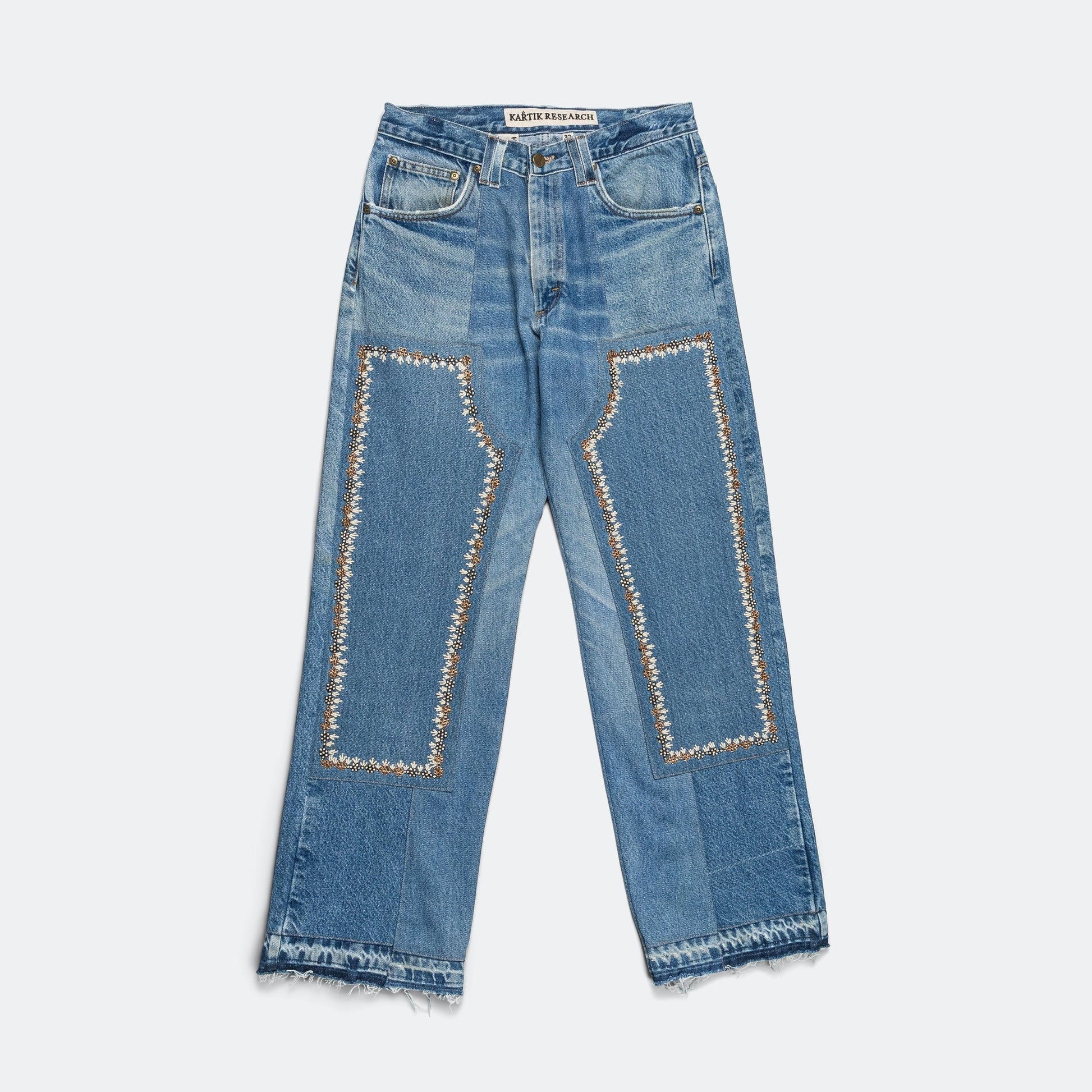 Double Knee Pant - Blue/Gold - 32'