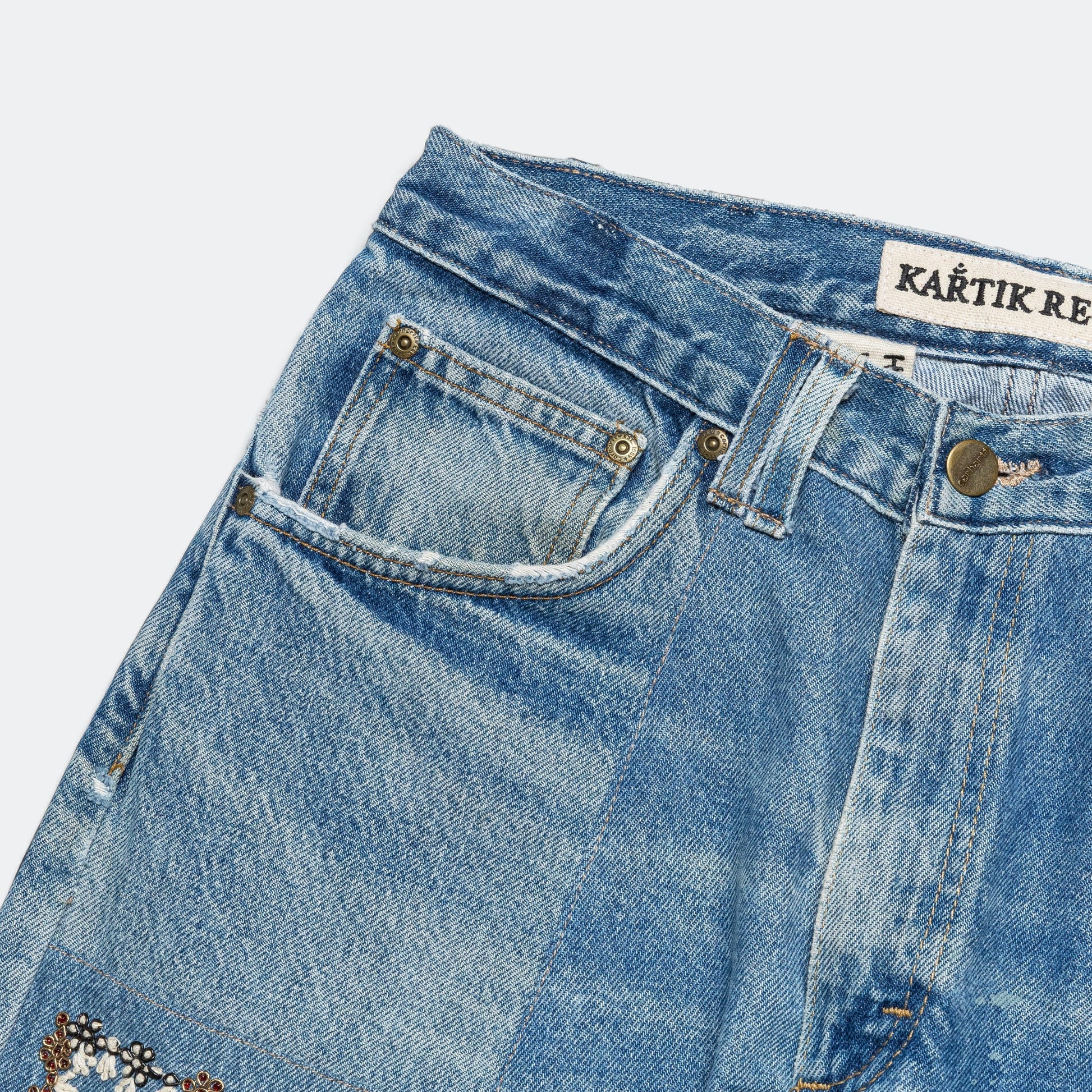 Double Knee Pant - Blue/Gold - 32'