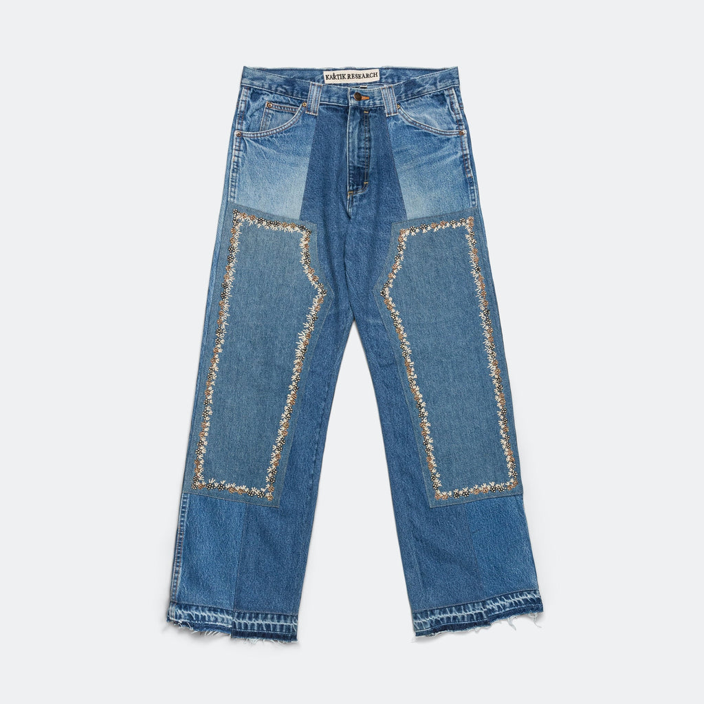 Double Knee Pant - Blue/Gold - 34'