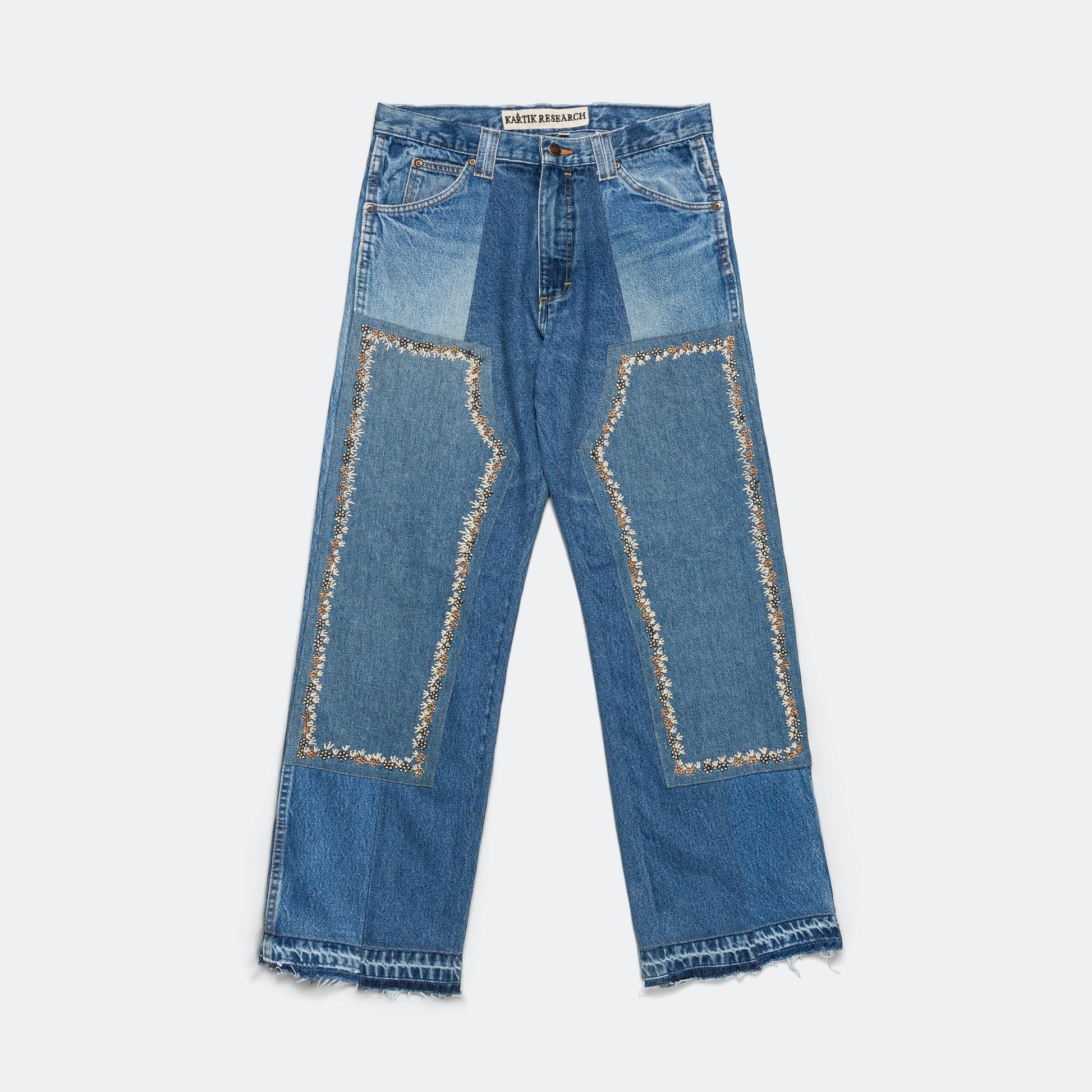 Double Knee Pant - Blue/Gold - 34'