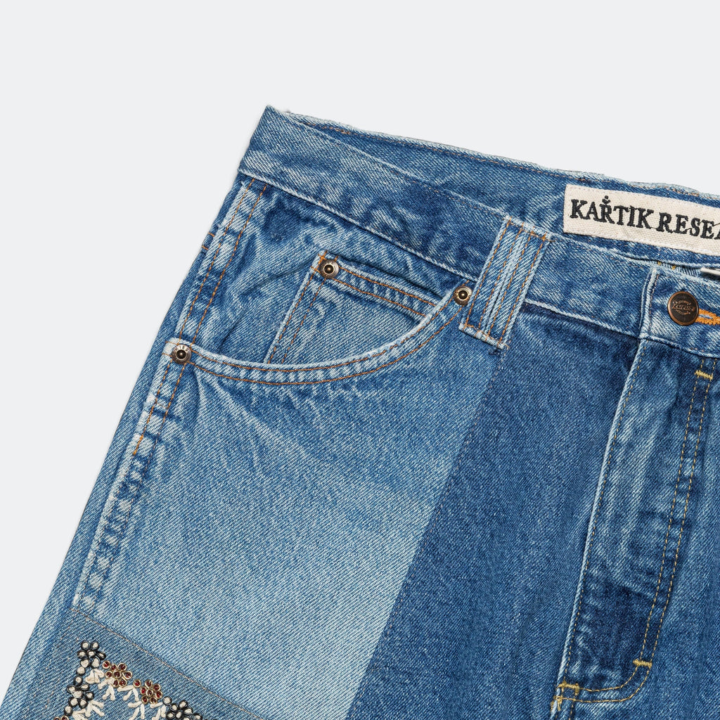 Double Knee Pant - Blue/Gold - 34'