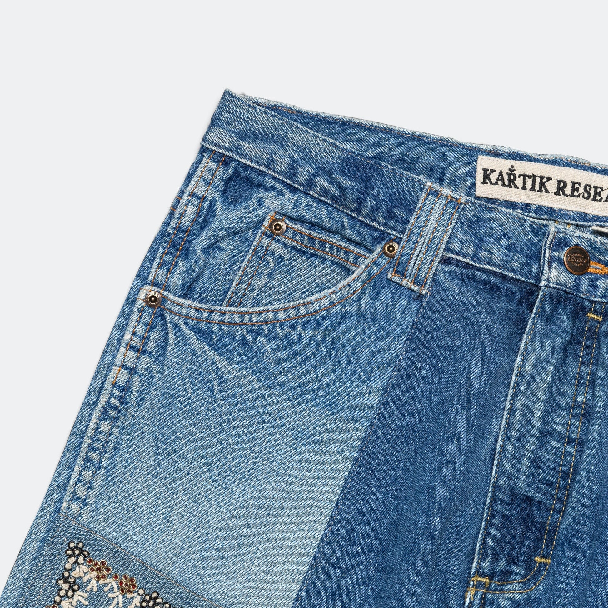 Double Knee Pant - Blue/Gold - 34'