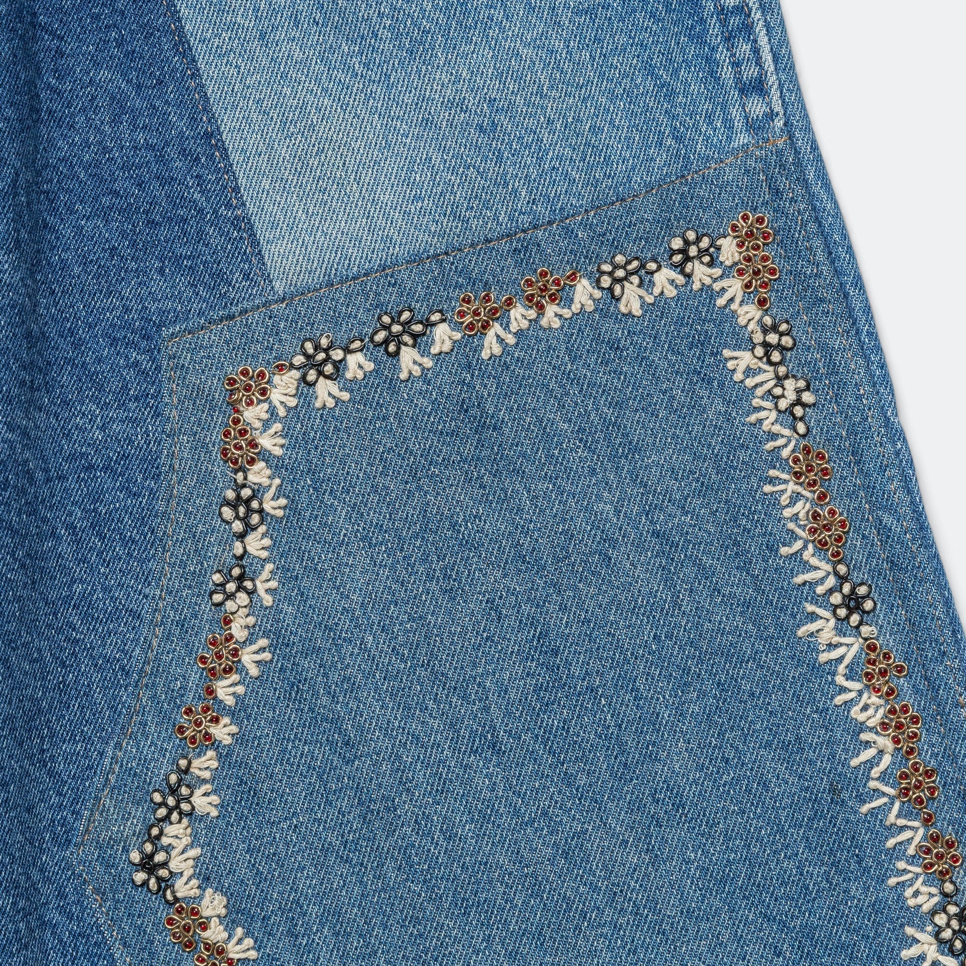 Double Knee Pant - Blue/Gold - 34'