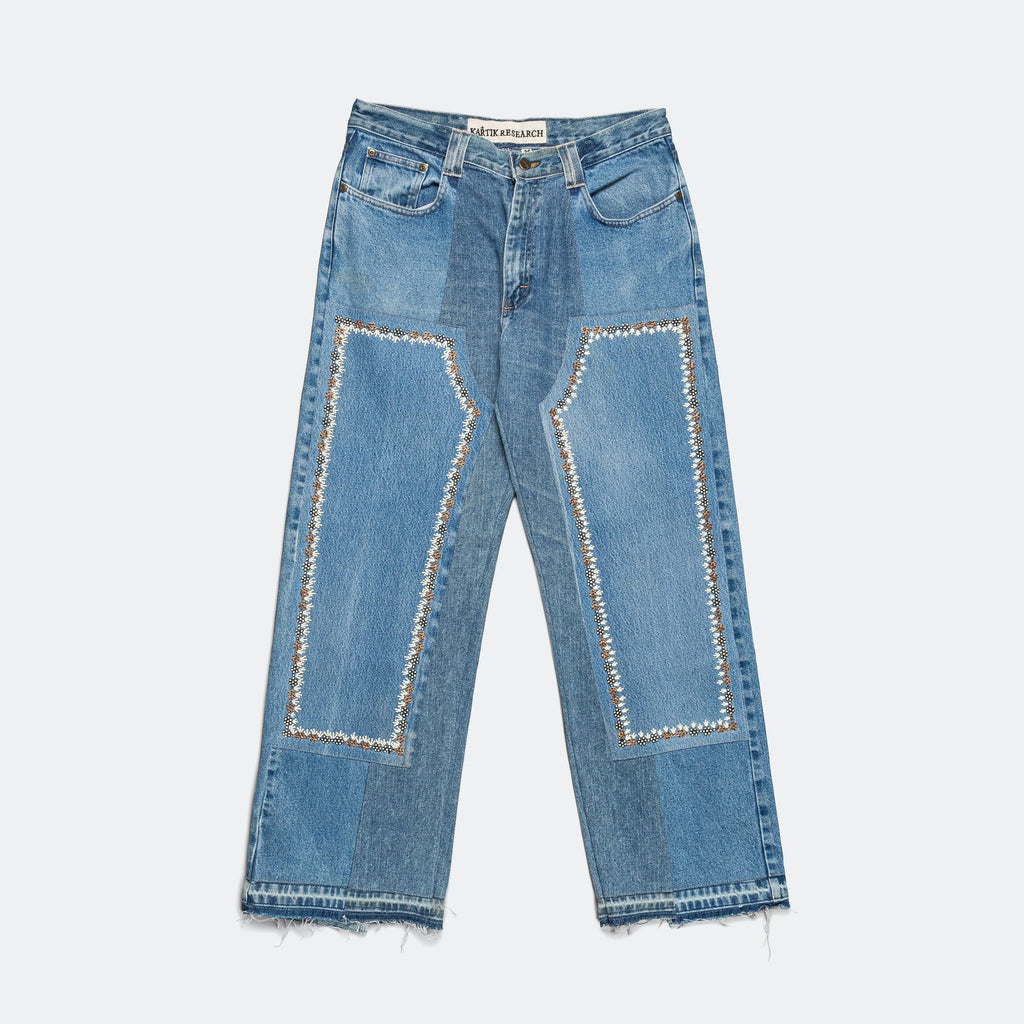 Double Knee Pant - Blue/Gold - 36'