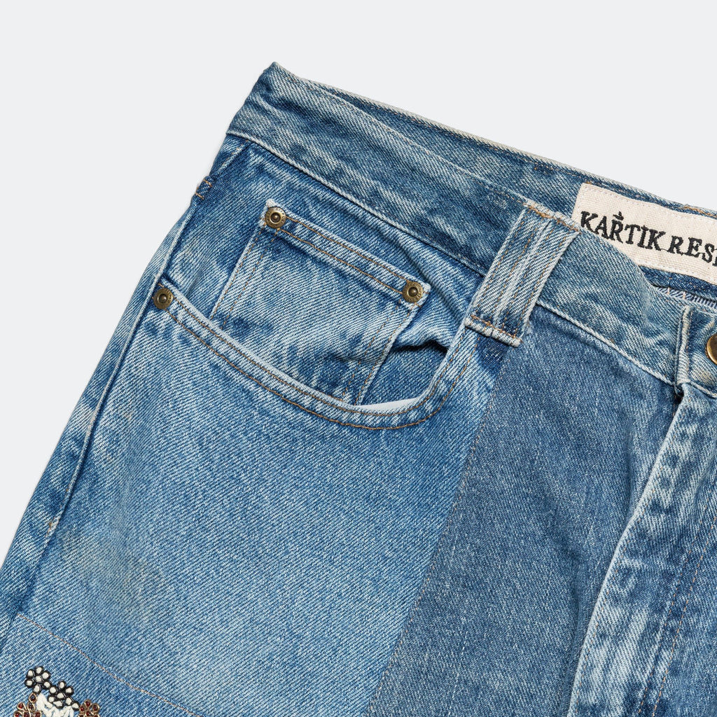 Double Knee Pant - Blue/Gold - 36'