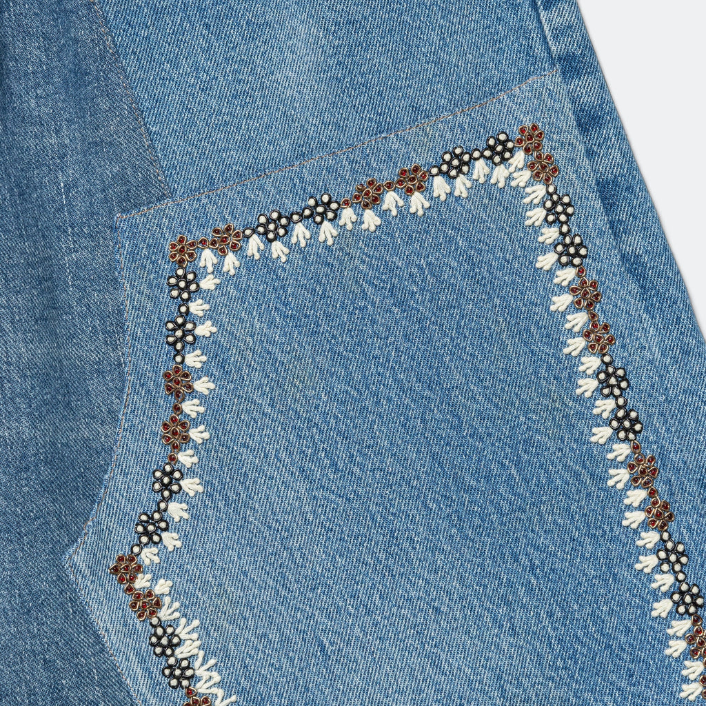 Double Knee Pant - Blue/Gold - 36'