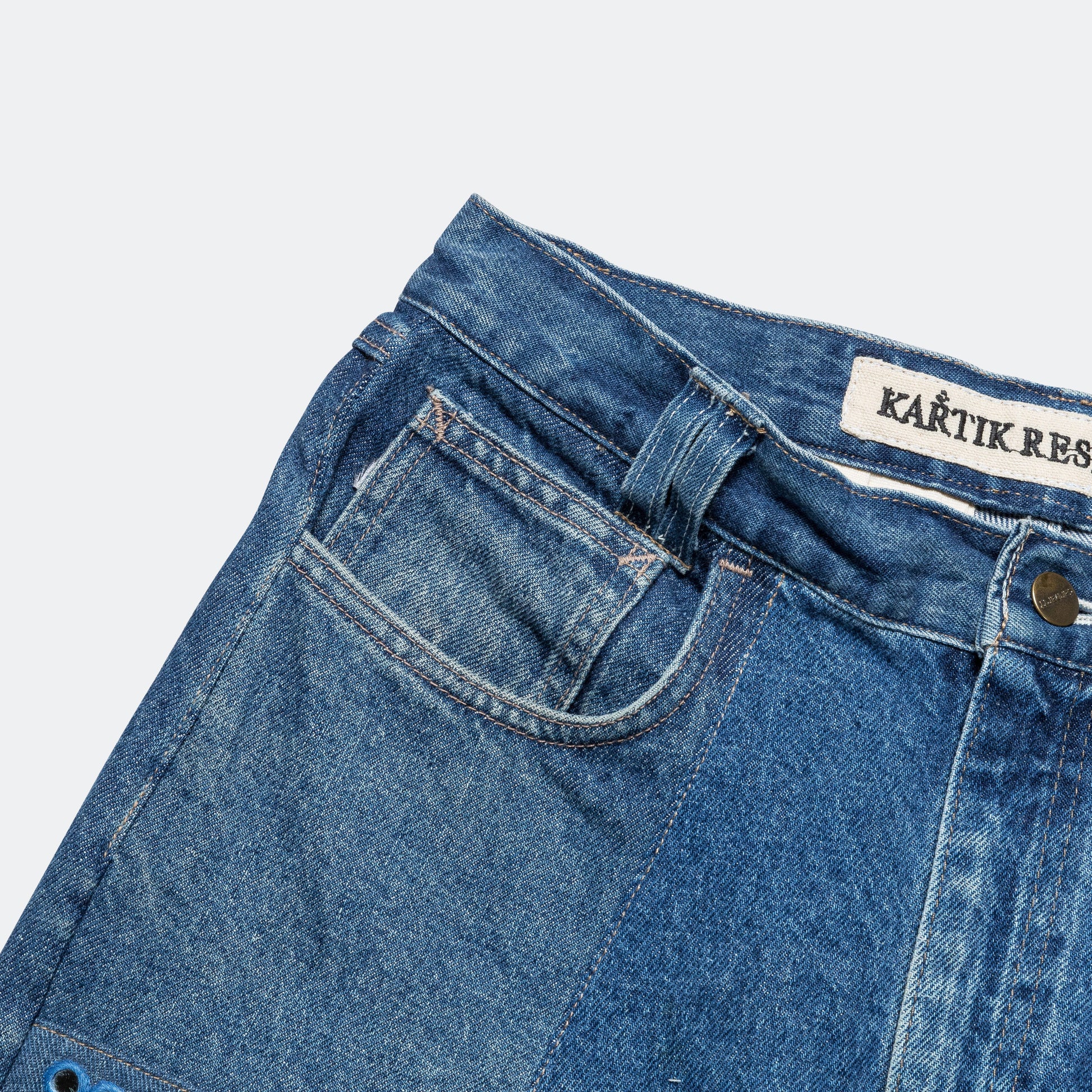 Double Knee Upcycled Denim - Indigo 32'