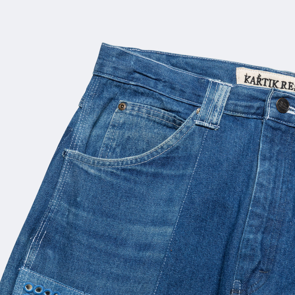 Double Knee Upcycled Denim - Indigo 34'