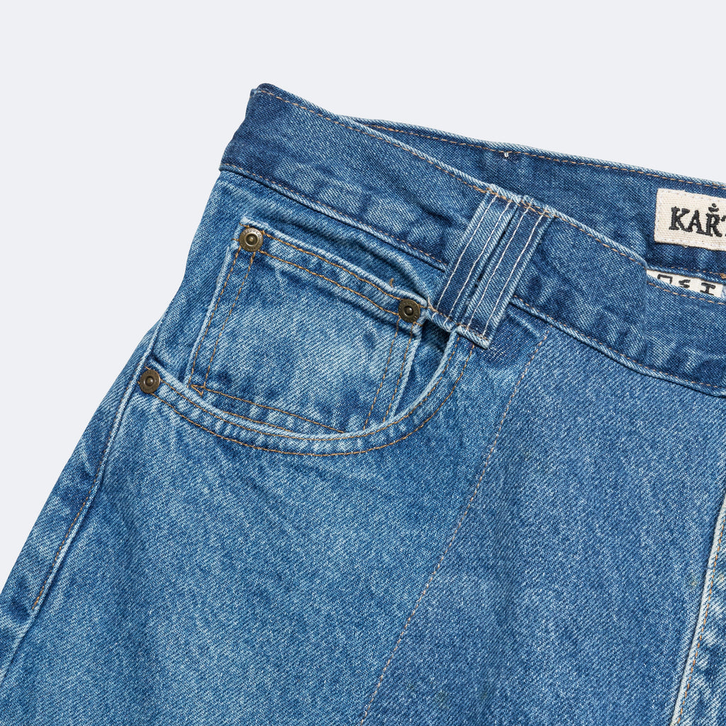 Double Knee Upcycled Denim - Indigo 36'