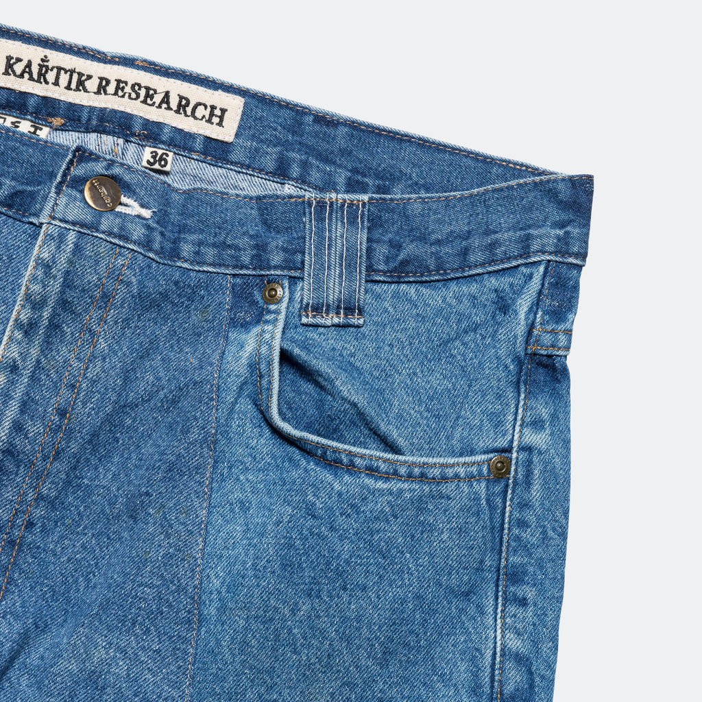 Double Knee Upcycled Denim - Indigo 36'