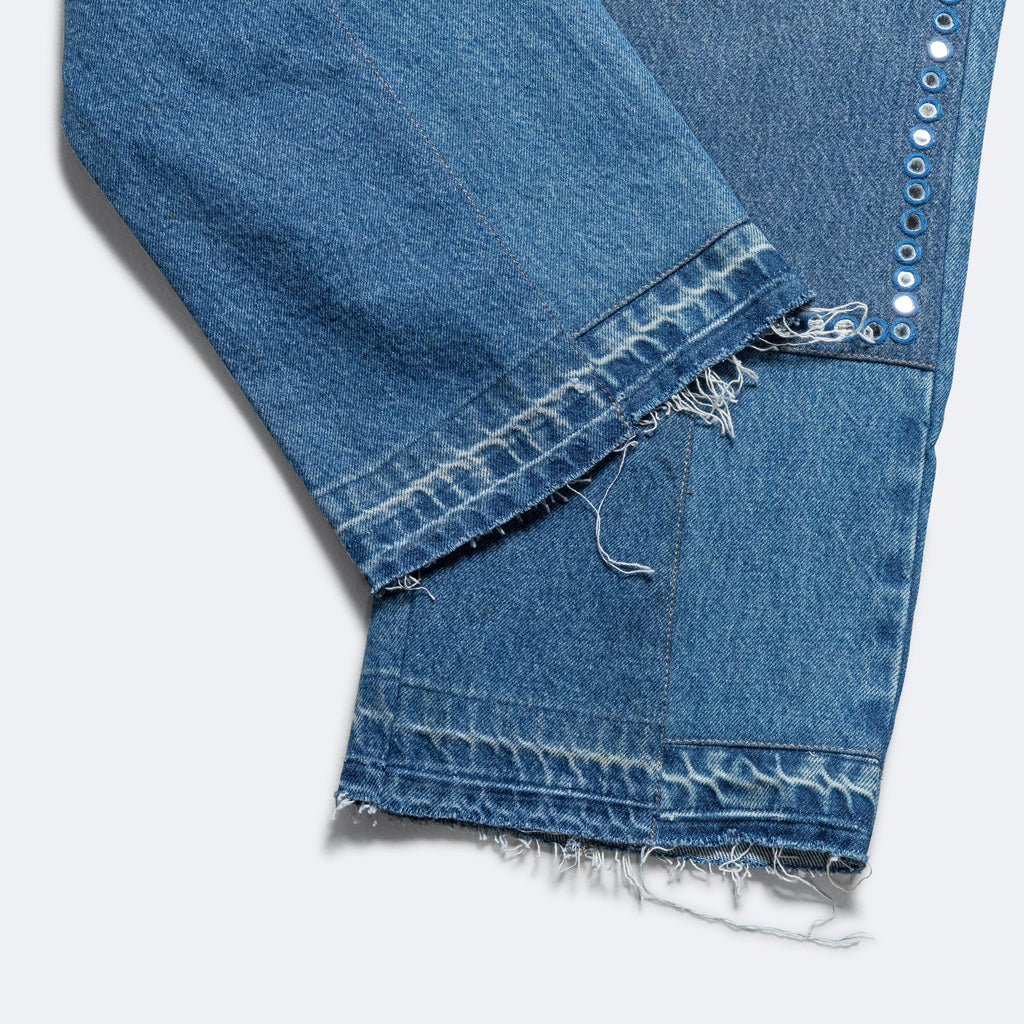 Double Knee Upcycled Denim - Indigo 36'