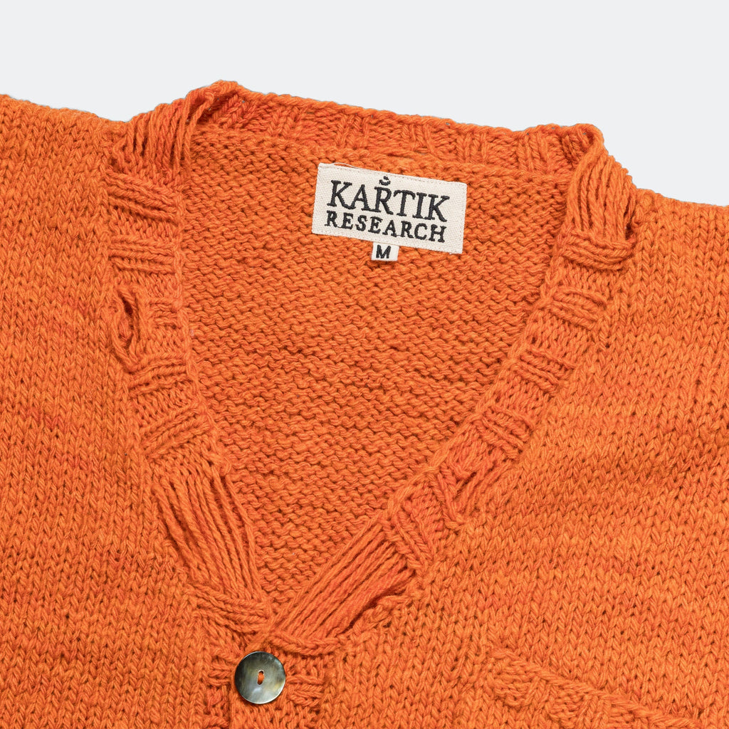 Peace Cardigan - Orange/White