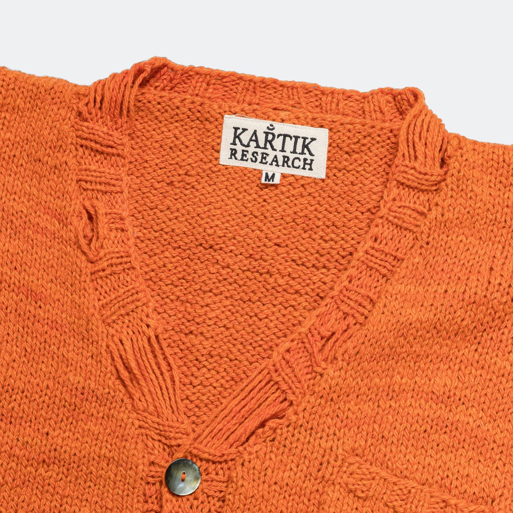 Peace Cardigan - Orange/White