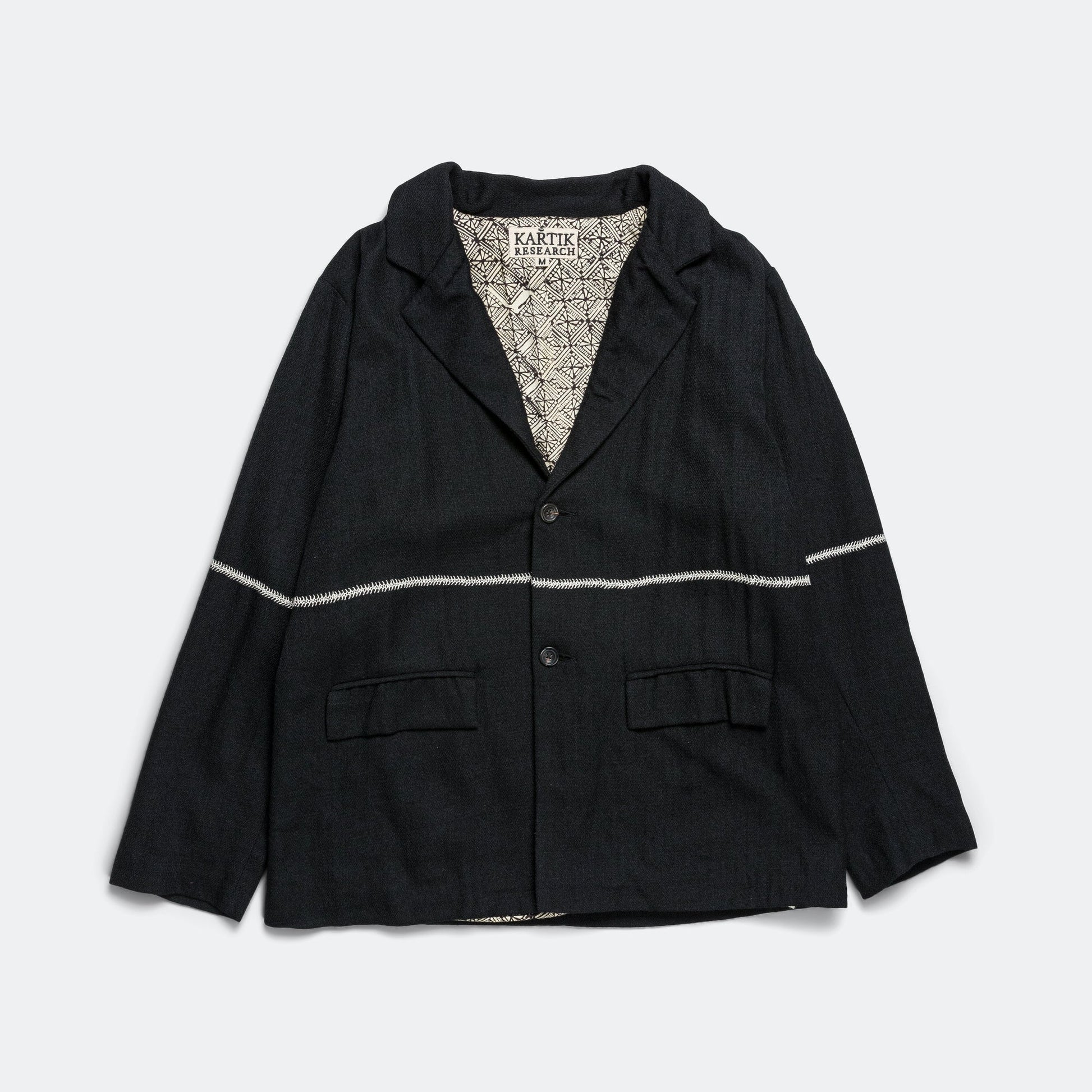 Two Button Blazer - Black/Bone