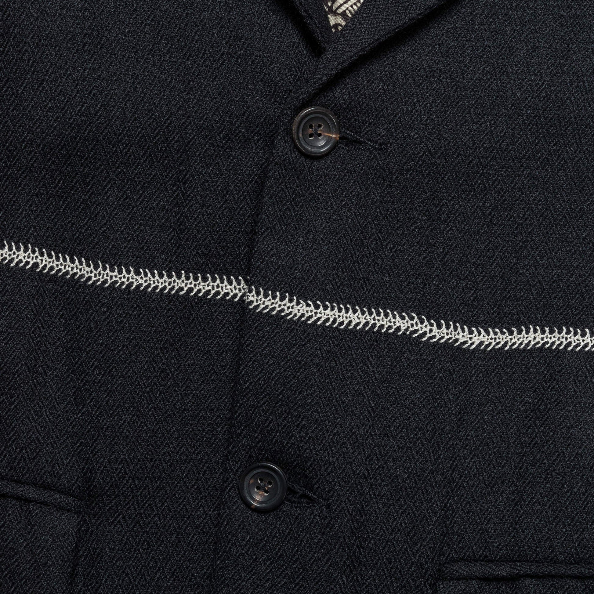 Two Button Blazer - Black/Bone