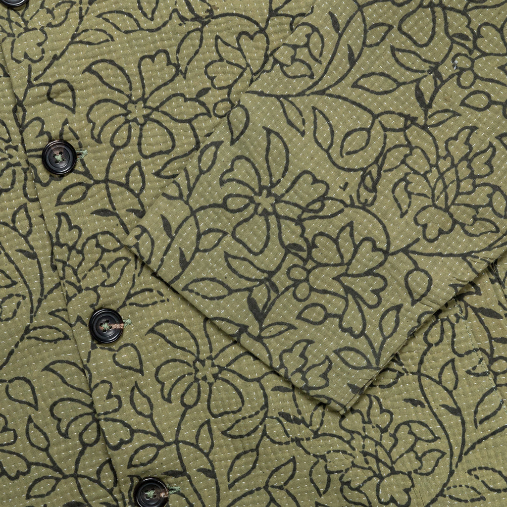 Vintage Kantha Jacket - Olive/Black X-Large