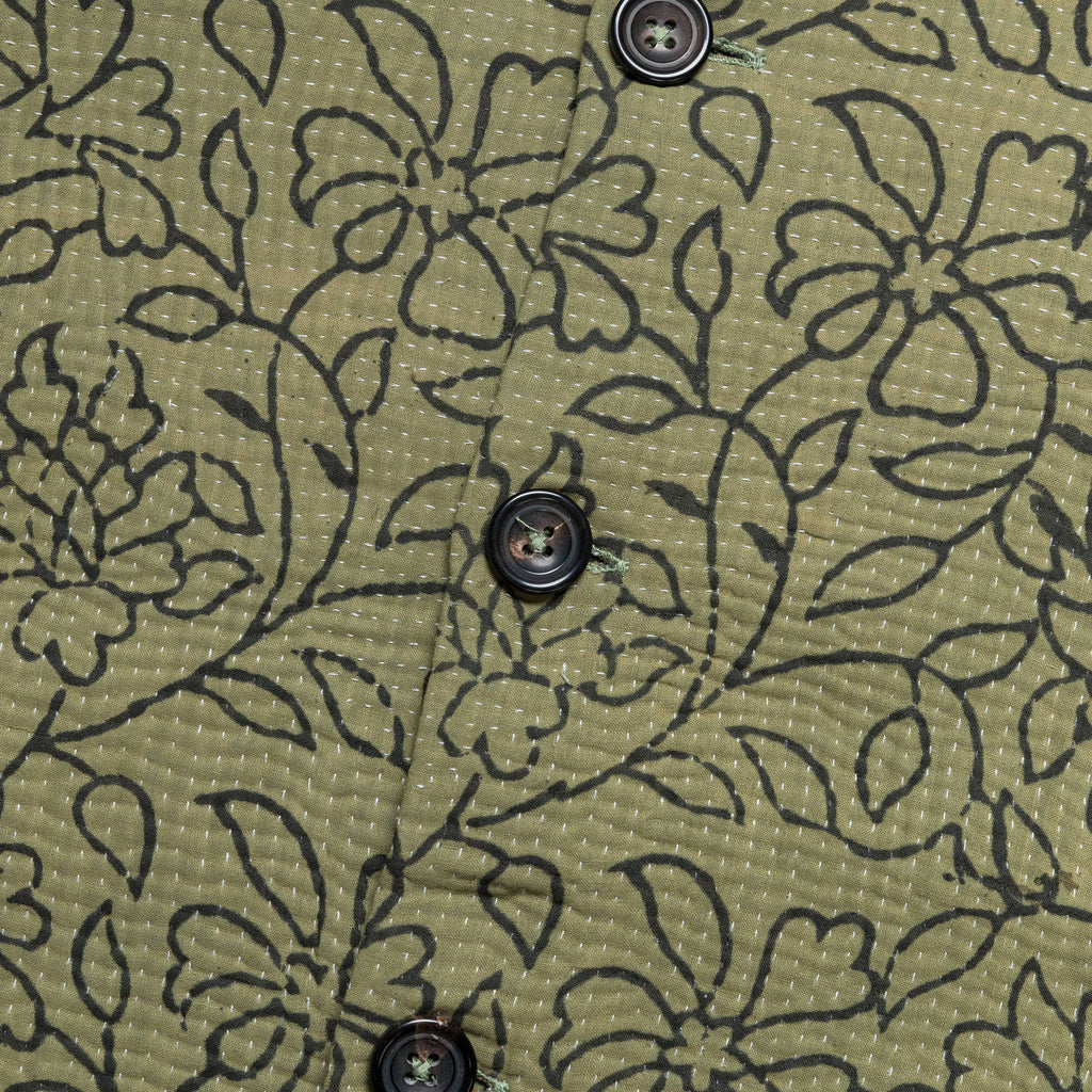 Vintage Kantha Jacket - Olive/Black X-Large