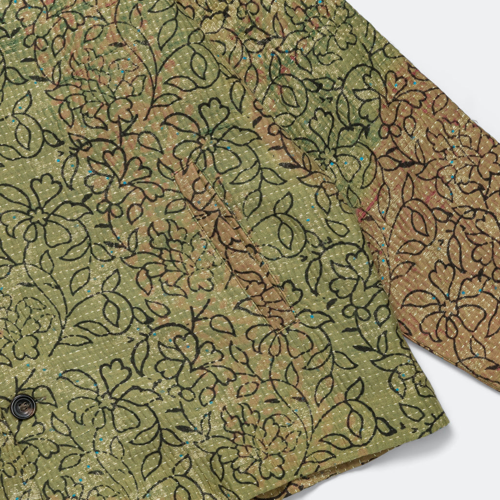 Vintage Kantha Jacket - Olive/Black Large
