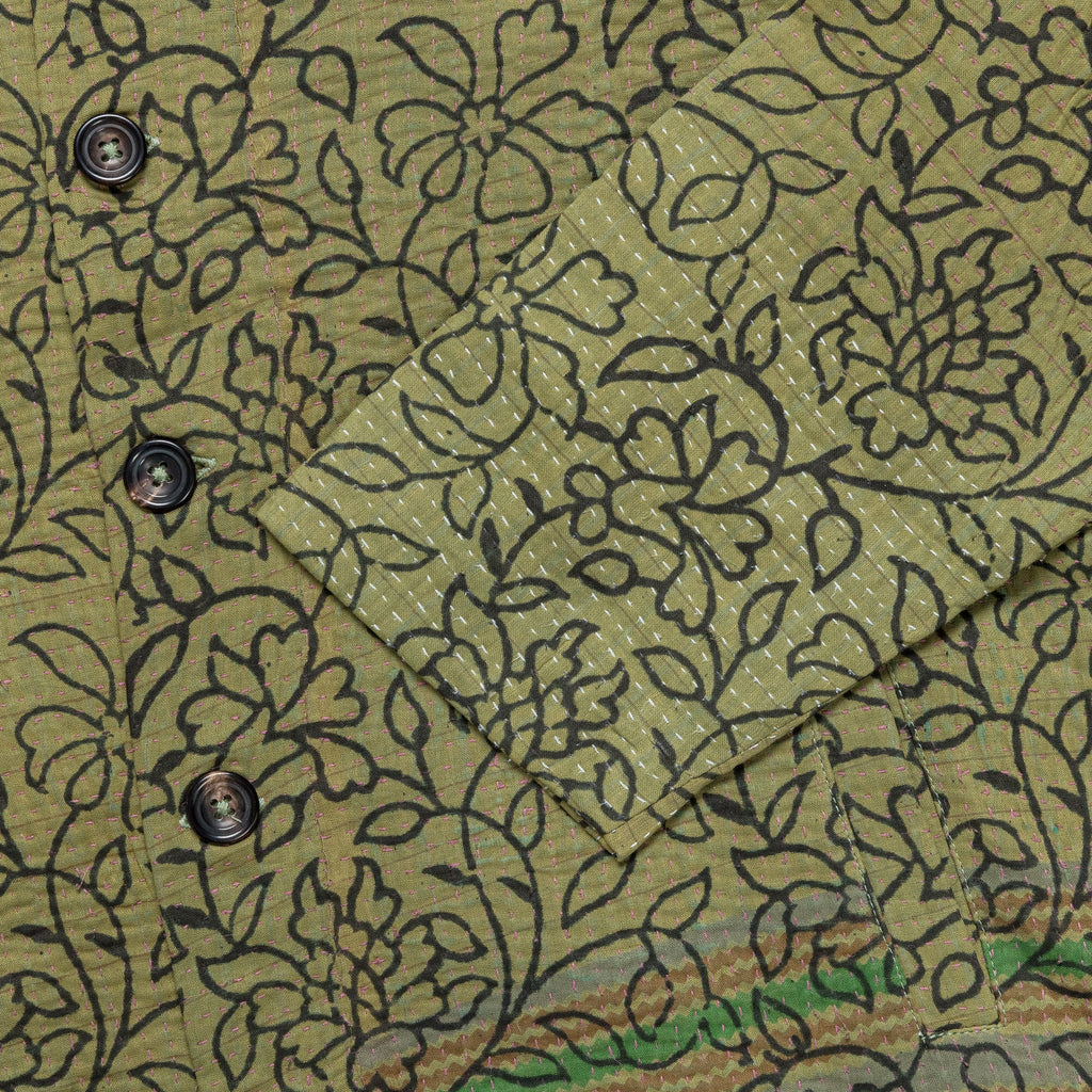 Vintage Kantha Jacket - Olive/Black Small