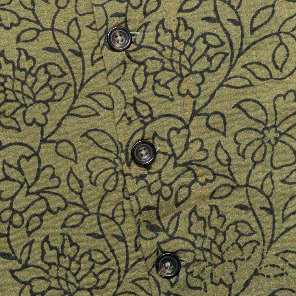 Vintage Kantha Jacket - Olive/Black Small