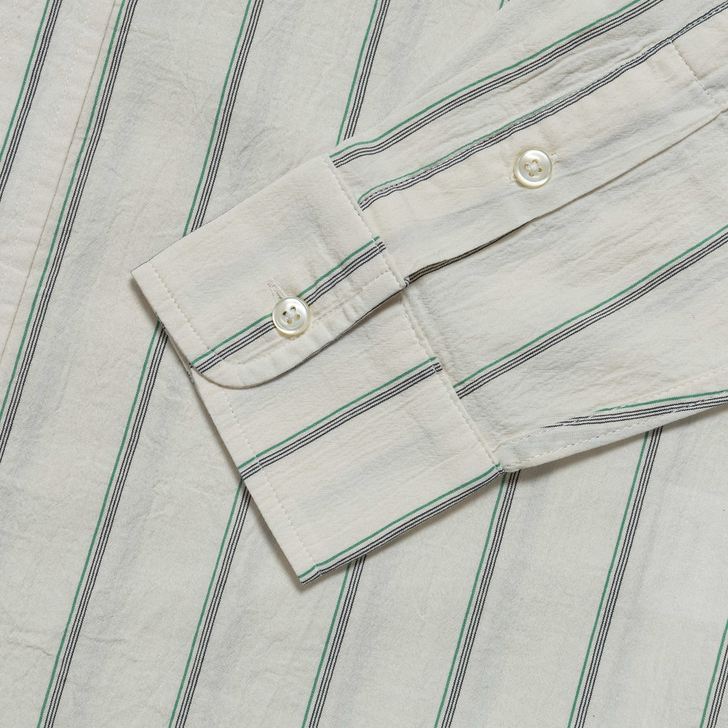 Classic Shirt - White/Green Stripe