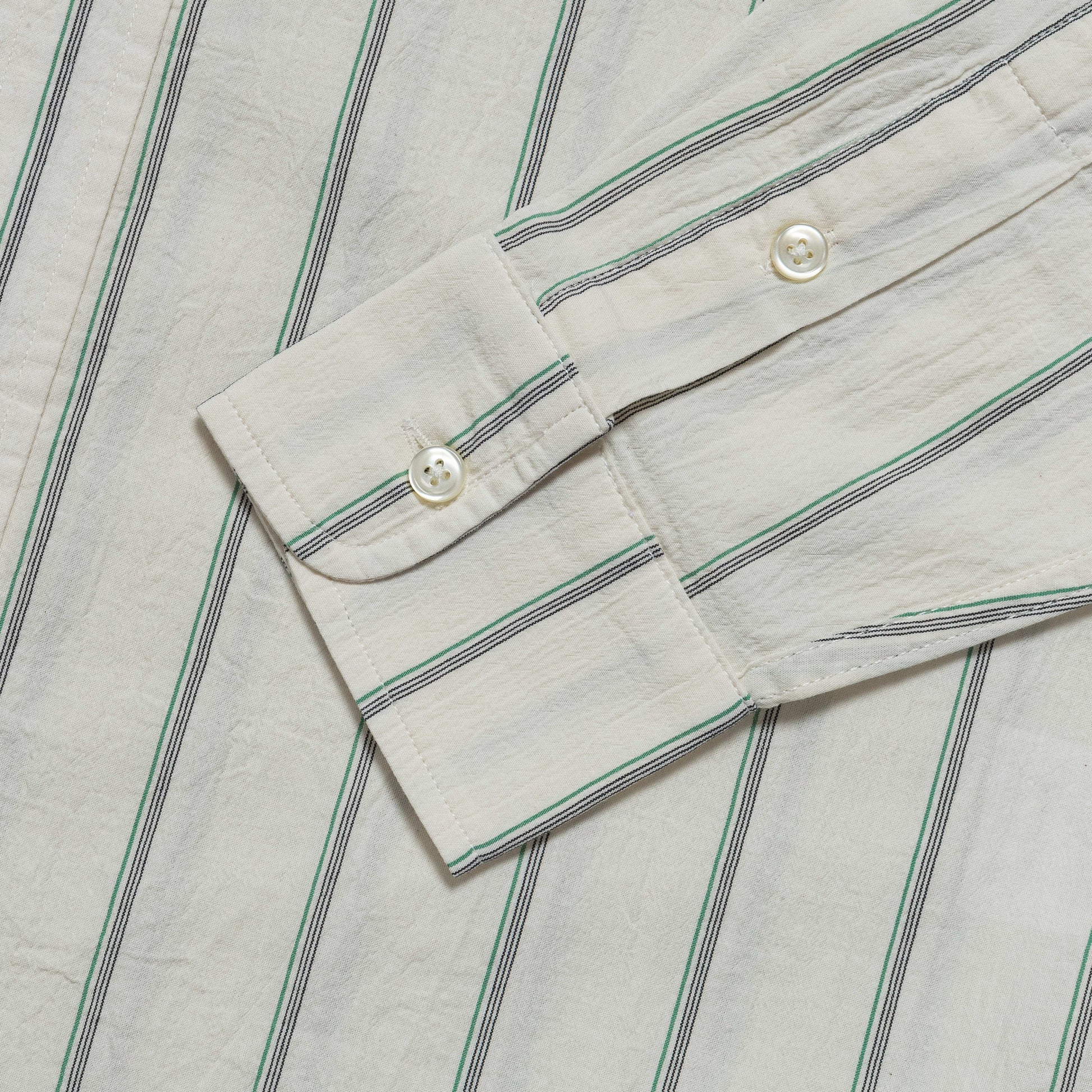 Classic Shirt - White/Green Stripe