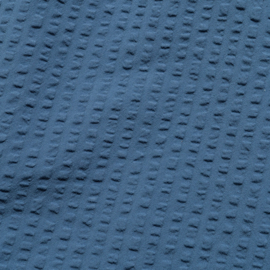 Wide Seersucker Button Up Shirt - Washed Blue