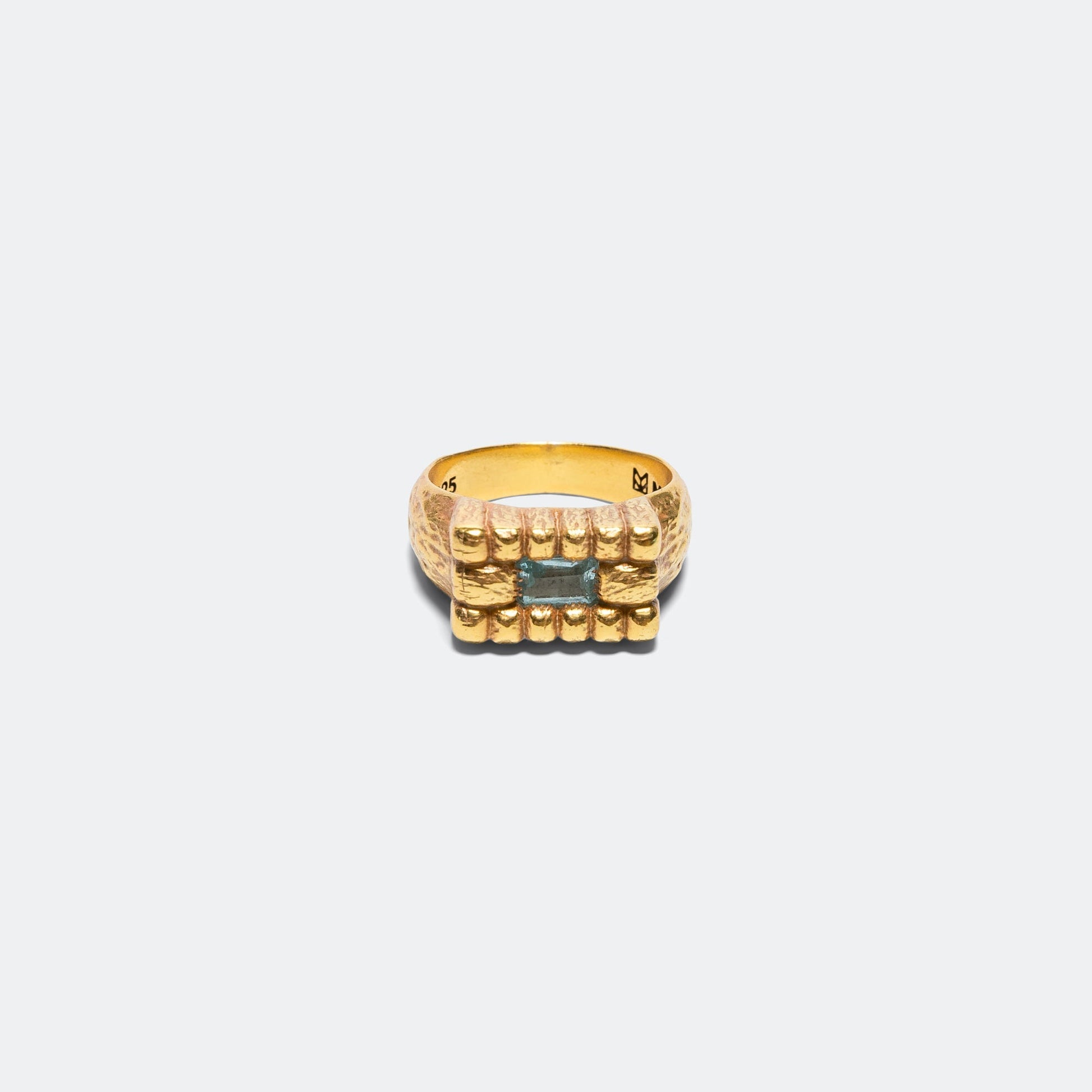 Lil Pool Signet - 14K Gold Plated/Aqua Marine