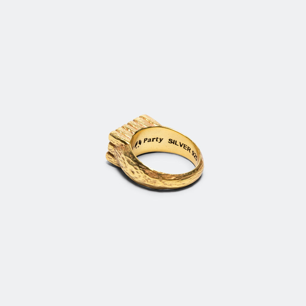 Lil Pool Signet - 14K Gold Plated/Aqua Marine