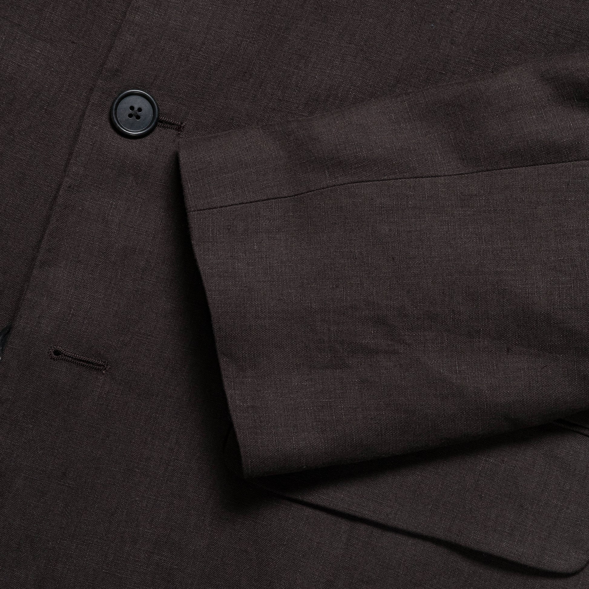 Boxy Blazer - Dark Brown Compact Linen Twill