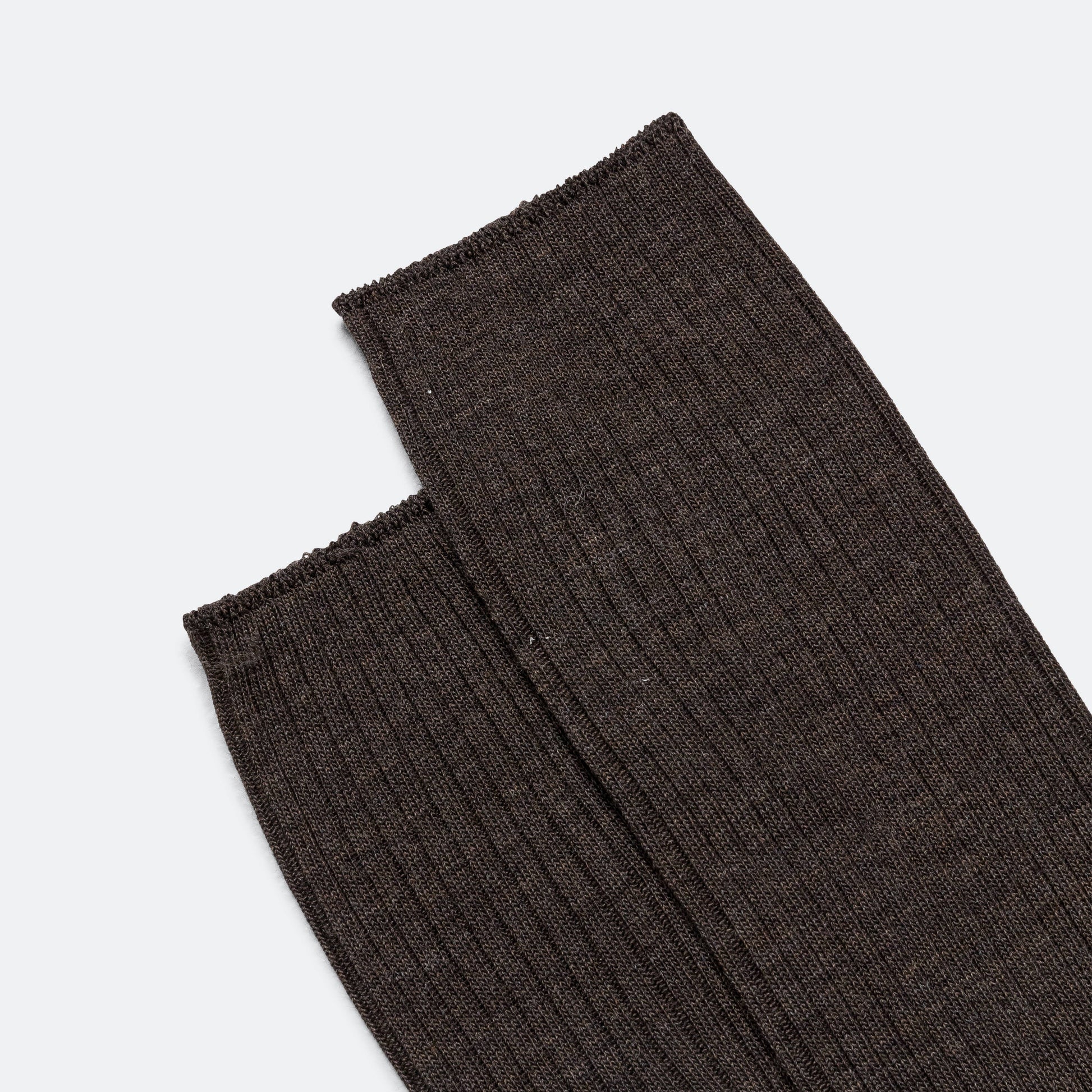 Full Rib Sock - Dark Brown Fine Merino
