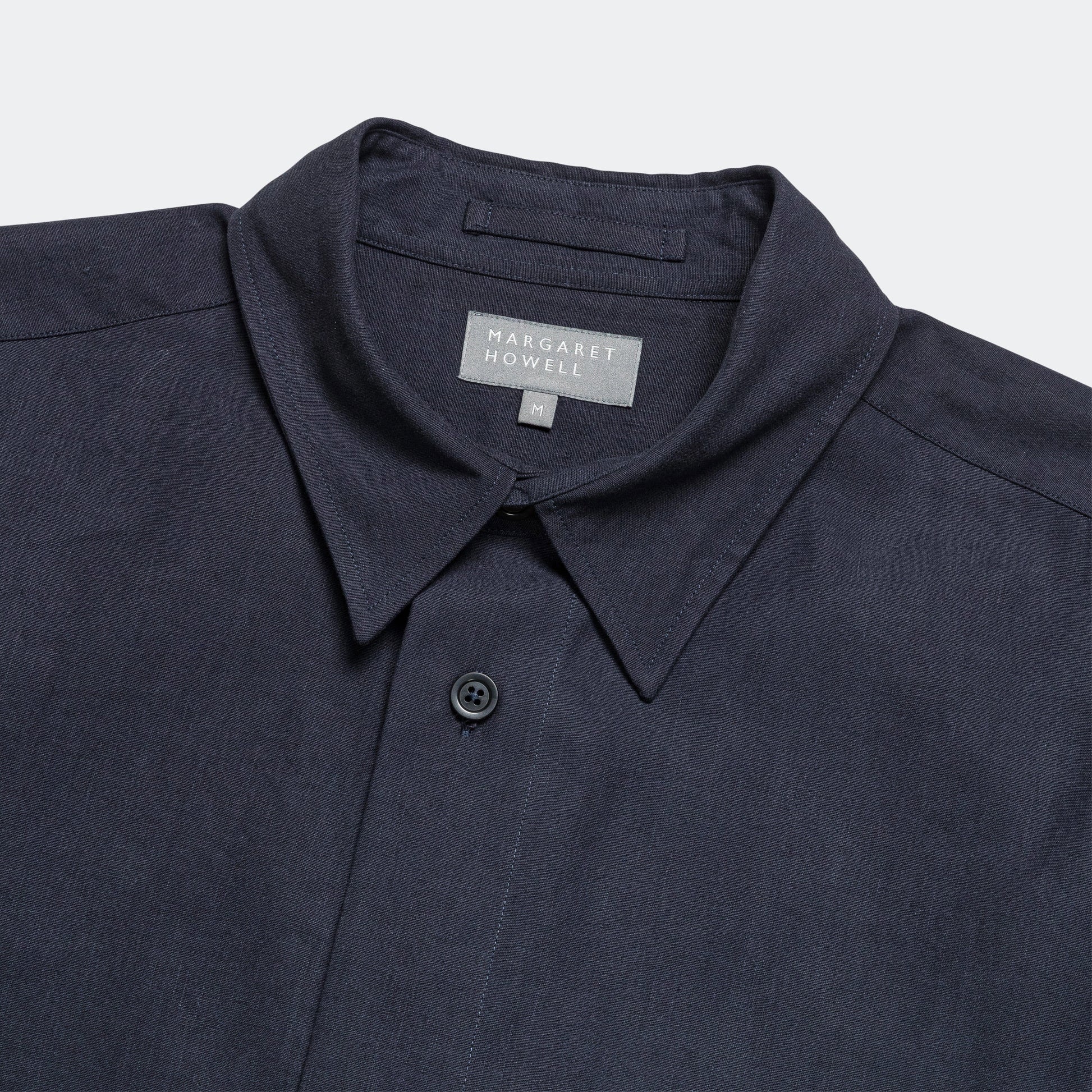 Minimal Boxy Shirt - Ink Heavy Cotton Linen Poplin