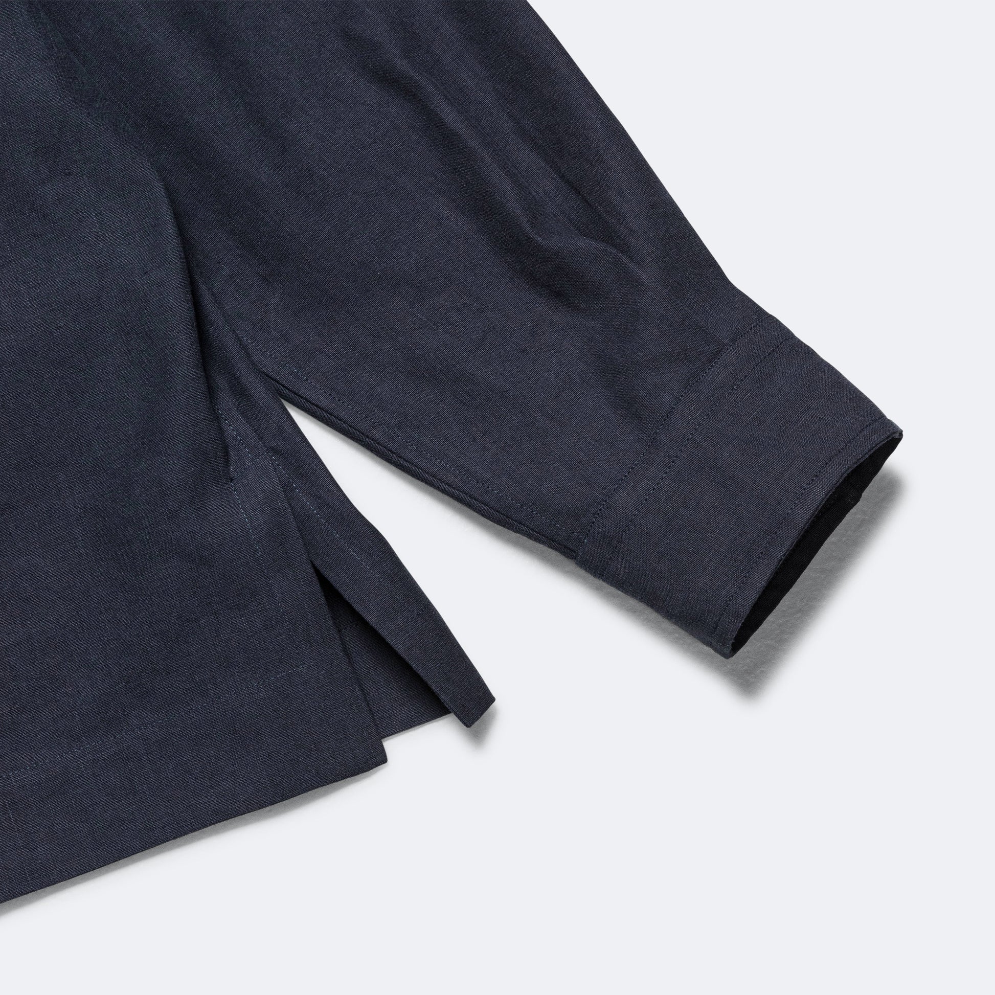 Minimal Boxy Shirt - Ink Heavy Cotton Linen Poplin