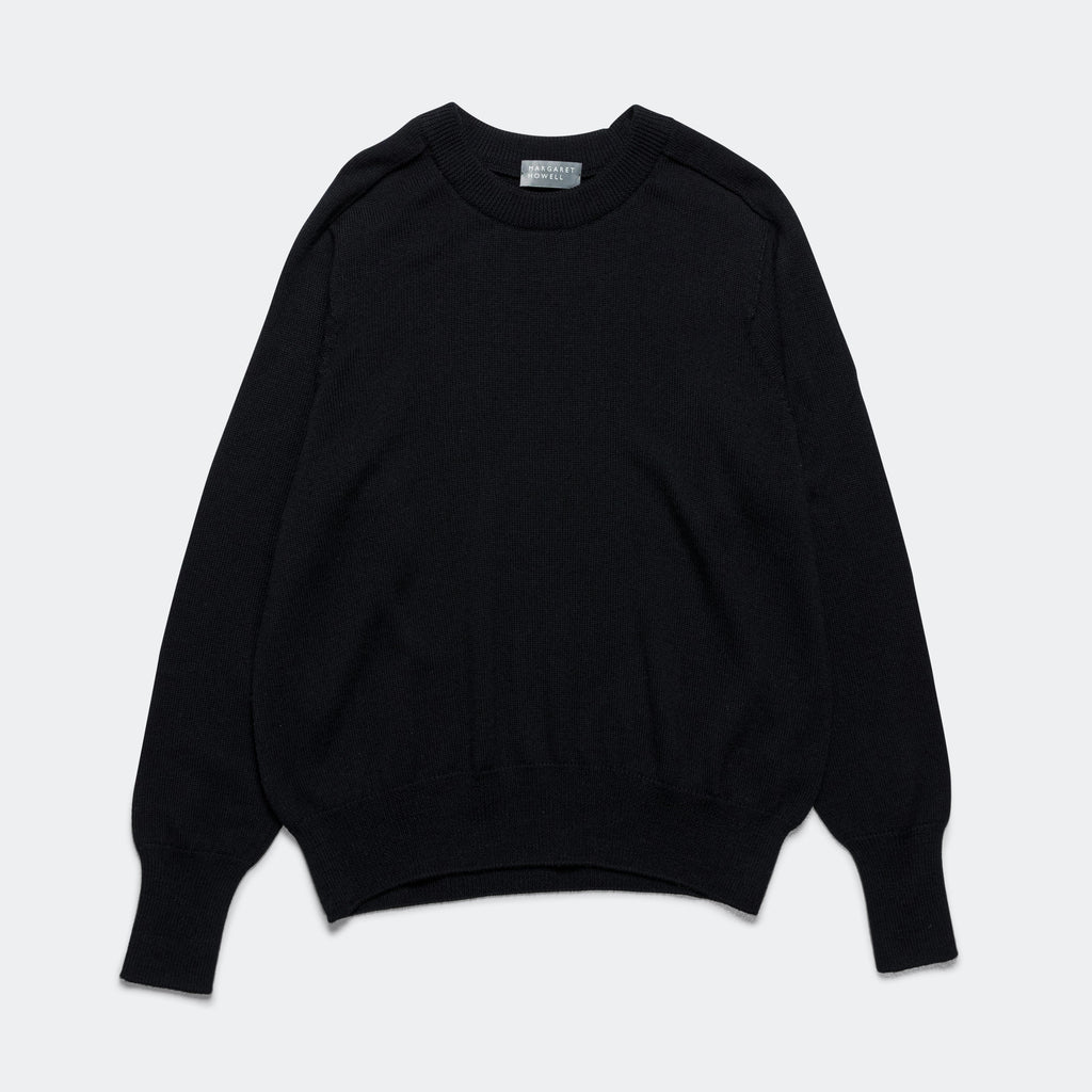 Seamless Crew - Black Pure Wool