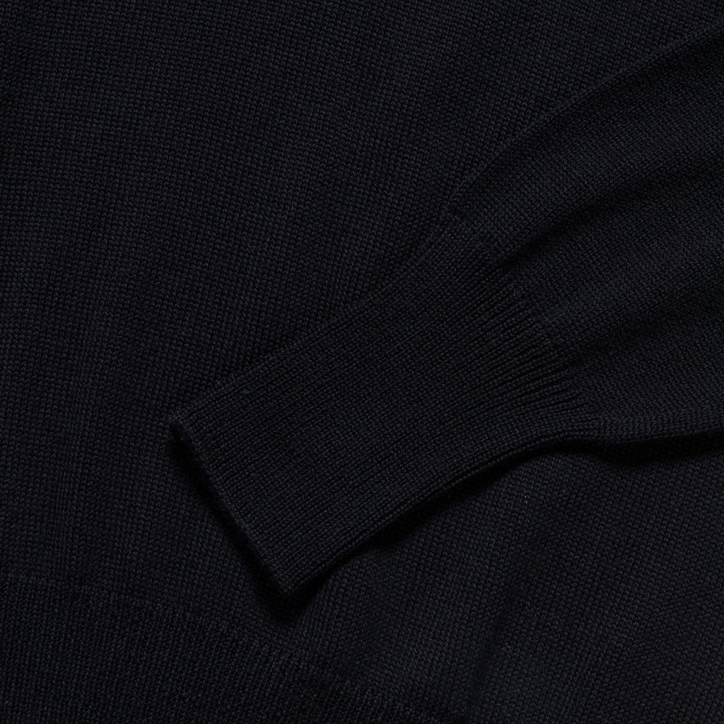 Seamless Crew - Black Pure Wool