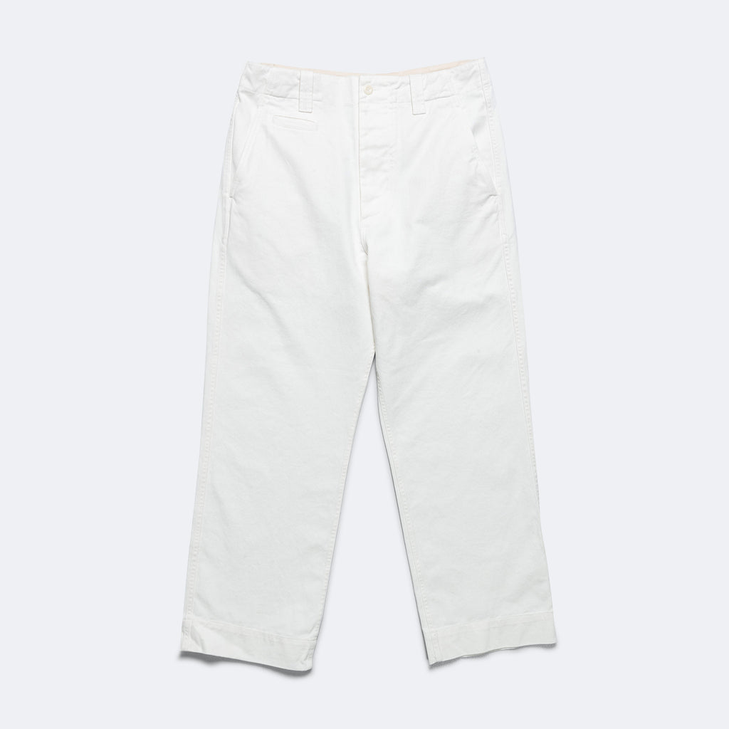 Straight Leg Chino - Off White Soft Cotton Drill