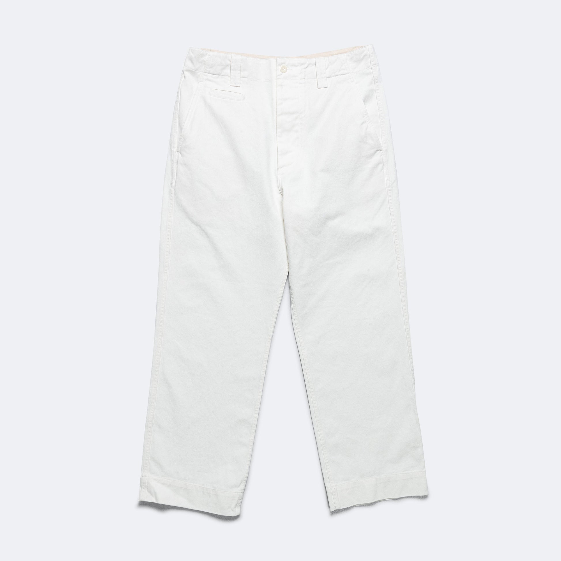 Straight Leg Chino - Off White Soft Cotton Drill