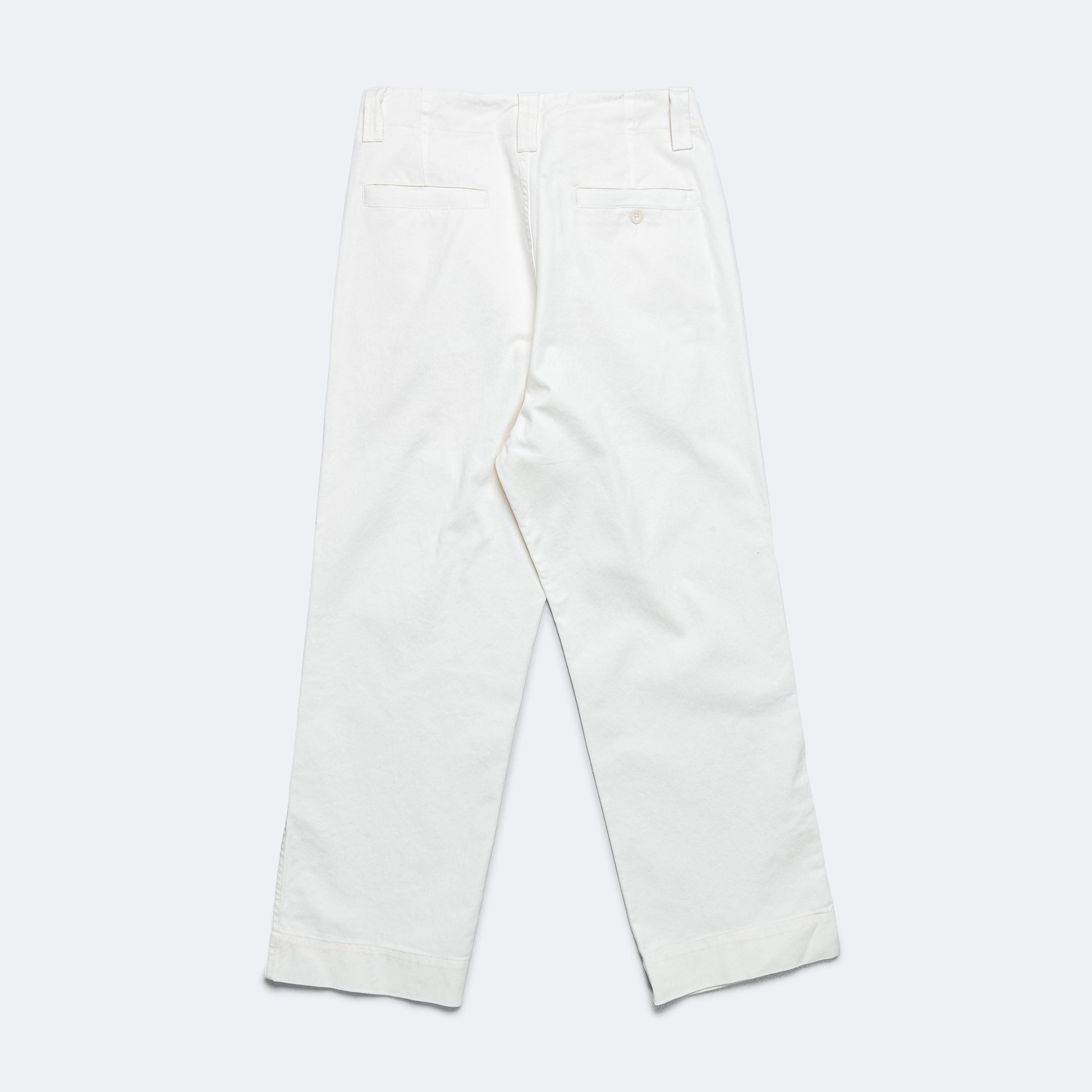 Straight Leg Chino - Off White Soft Cotton Drill