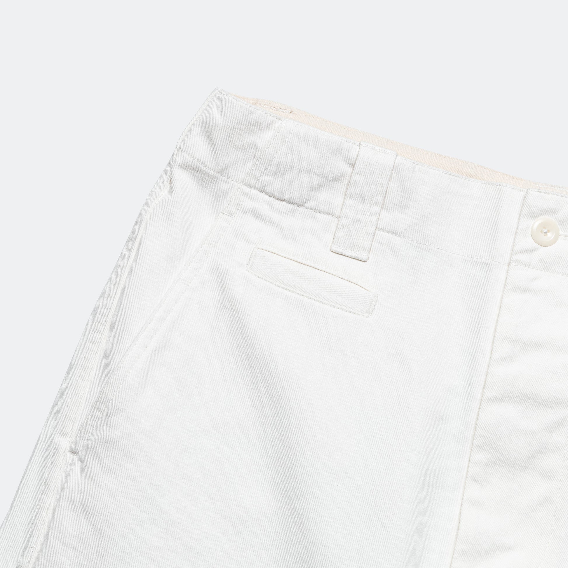 Straight Leg Chino - Off White Soft Cotton Drill