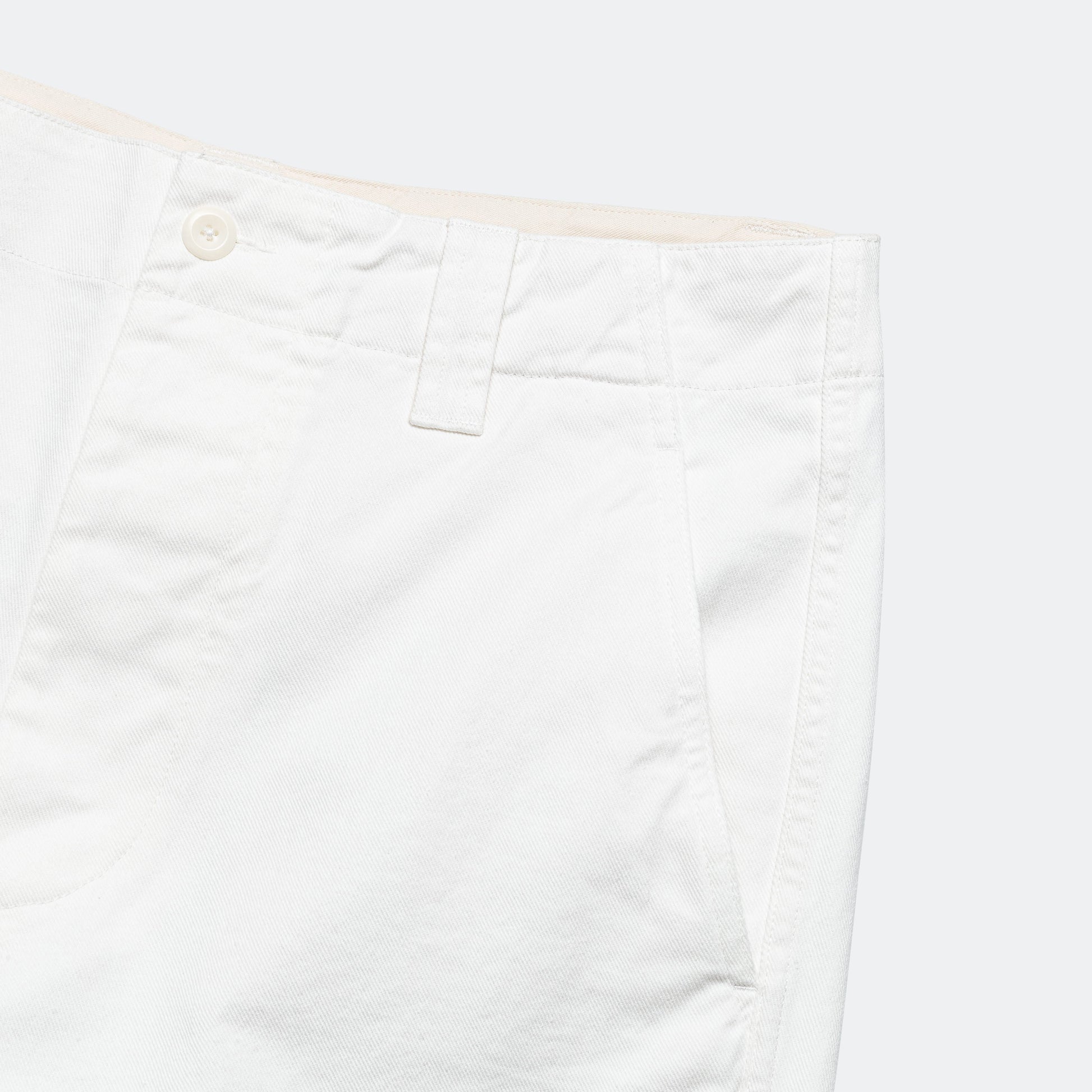 Straight Leg Chino - Off White Soft Cotton Drill