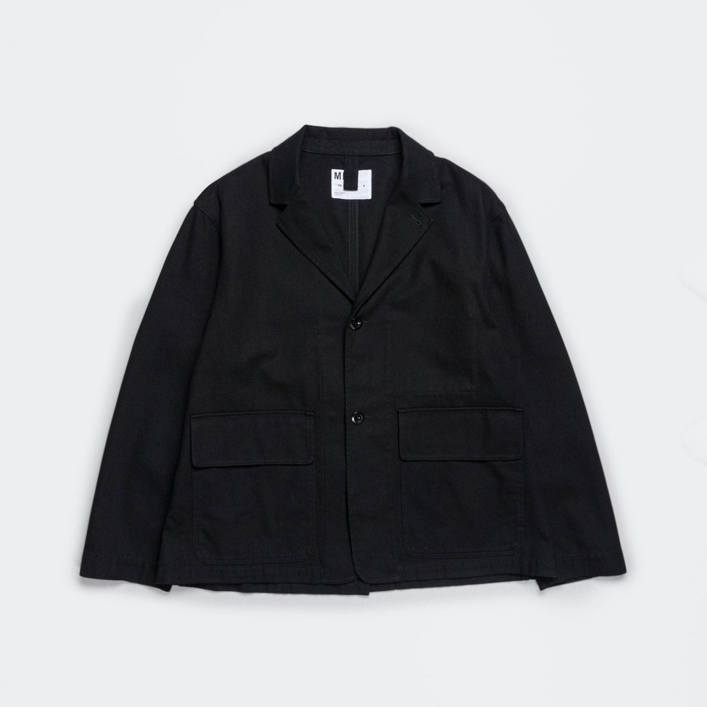 Flap Pocket Blazer - Cotton Wool Drill Off Black