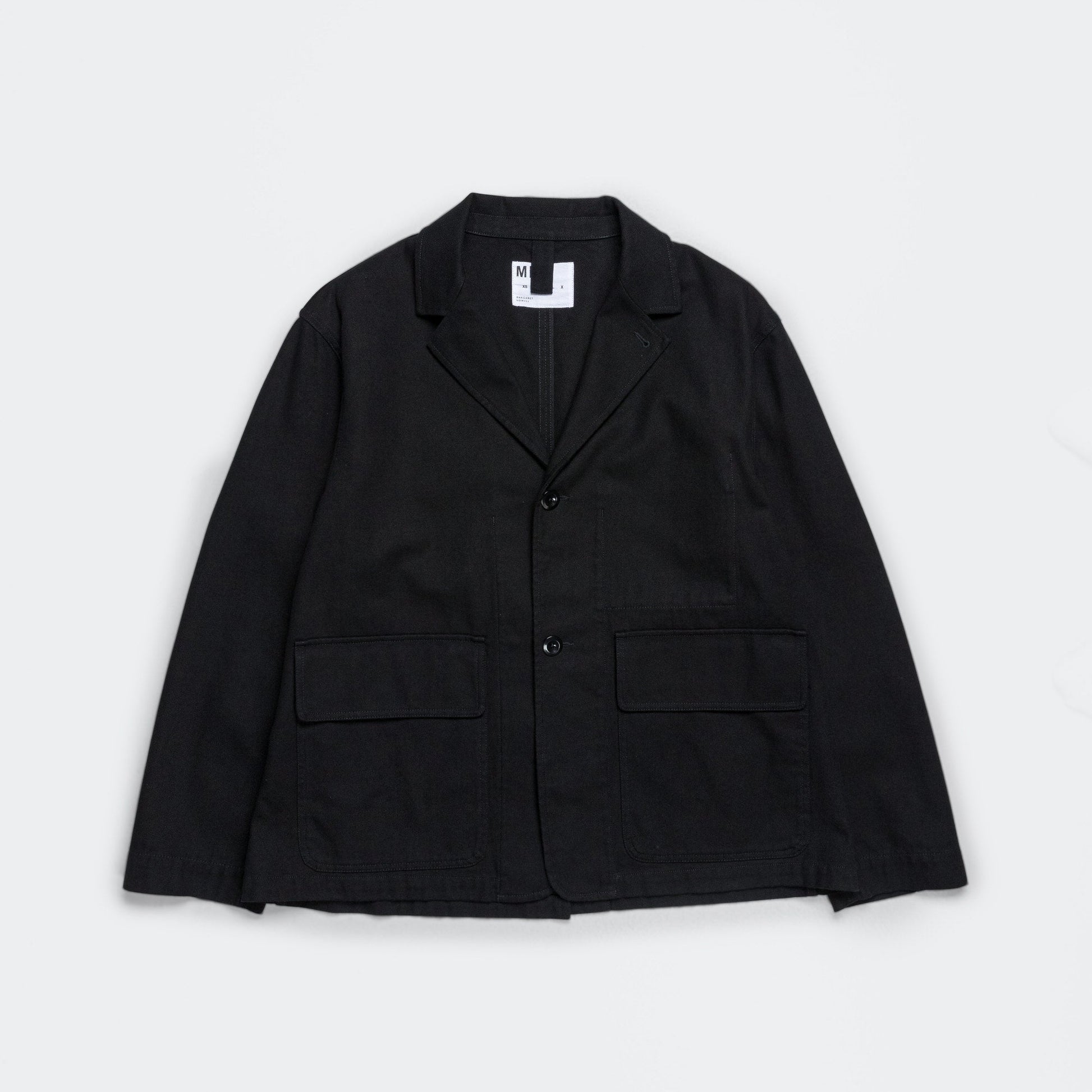 Flap Pocket Blazer - Cotton Wool Drill Off Black