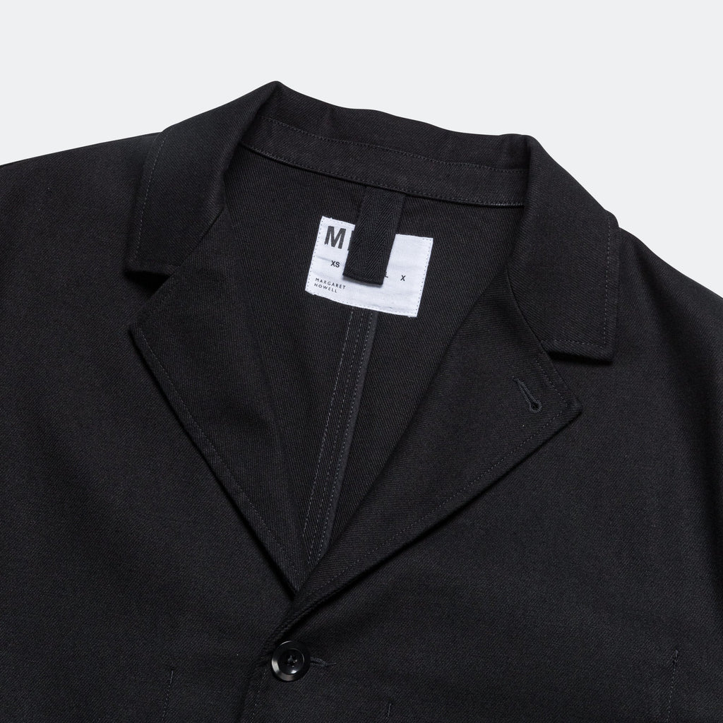Flap Pocket Blazer - Cotton Wool Drill Off Black