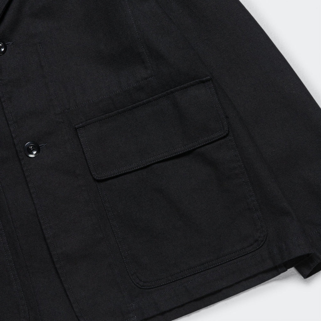Flap Pocket Blazer - Cotton Wool Drill Off Black