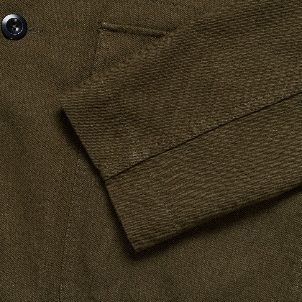 Flap Pocket Blazer - Cotton Wool Drill Moss