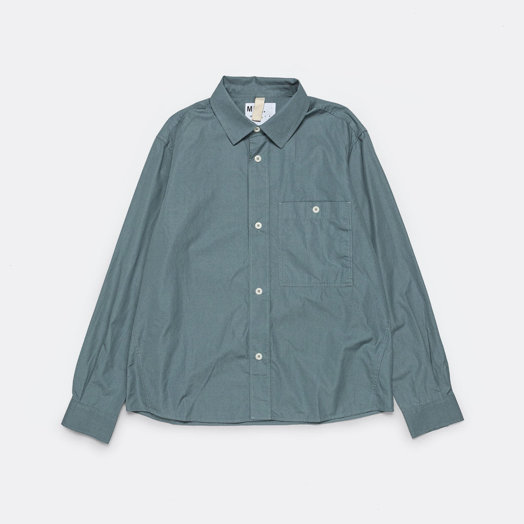 Overall Shirt - Dusty Blue Compact Cotton Poplin