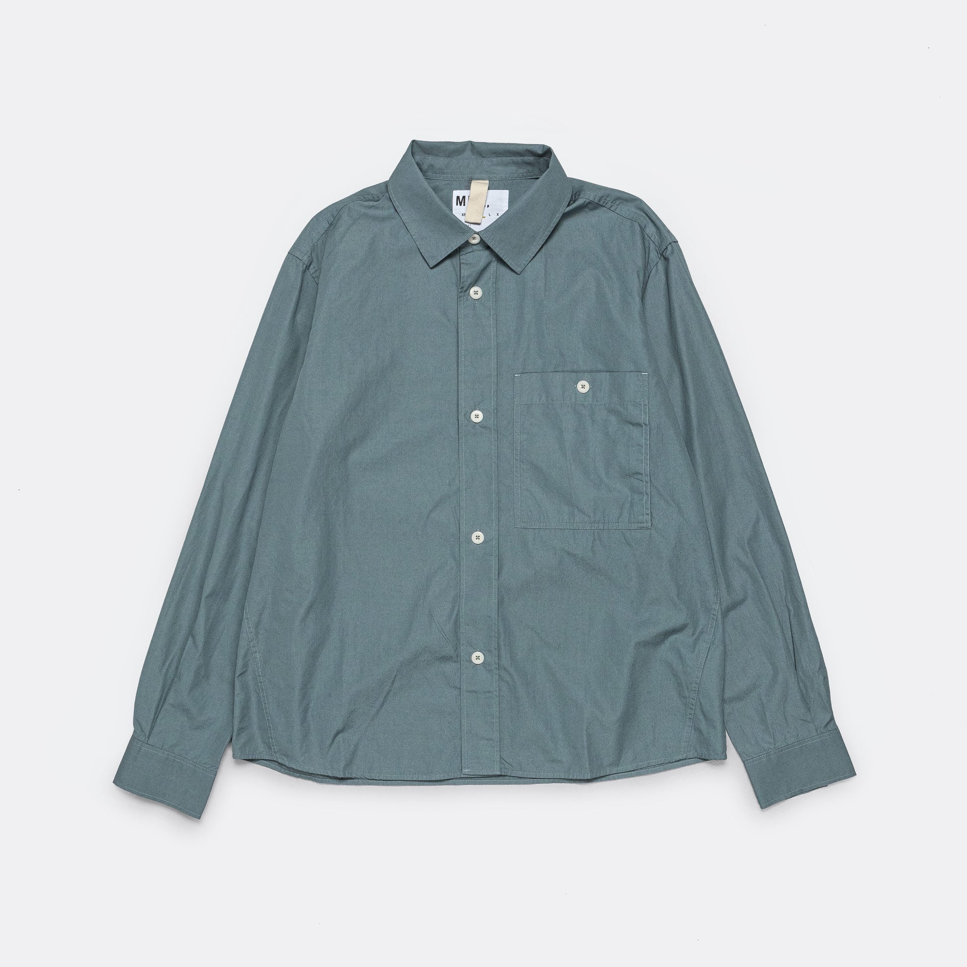 Overall Shirt - Dusty Blue Compact Cotton Poplin