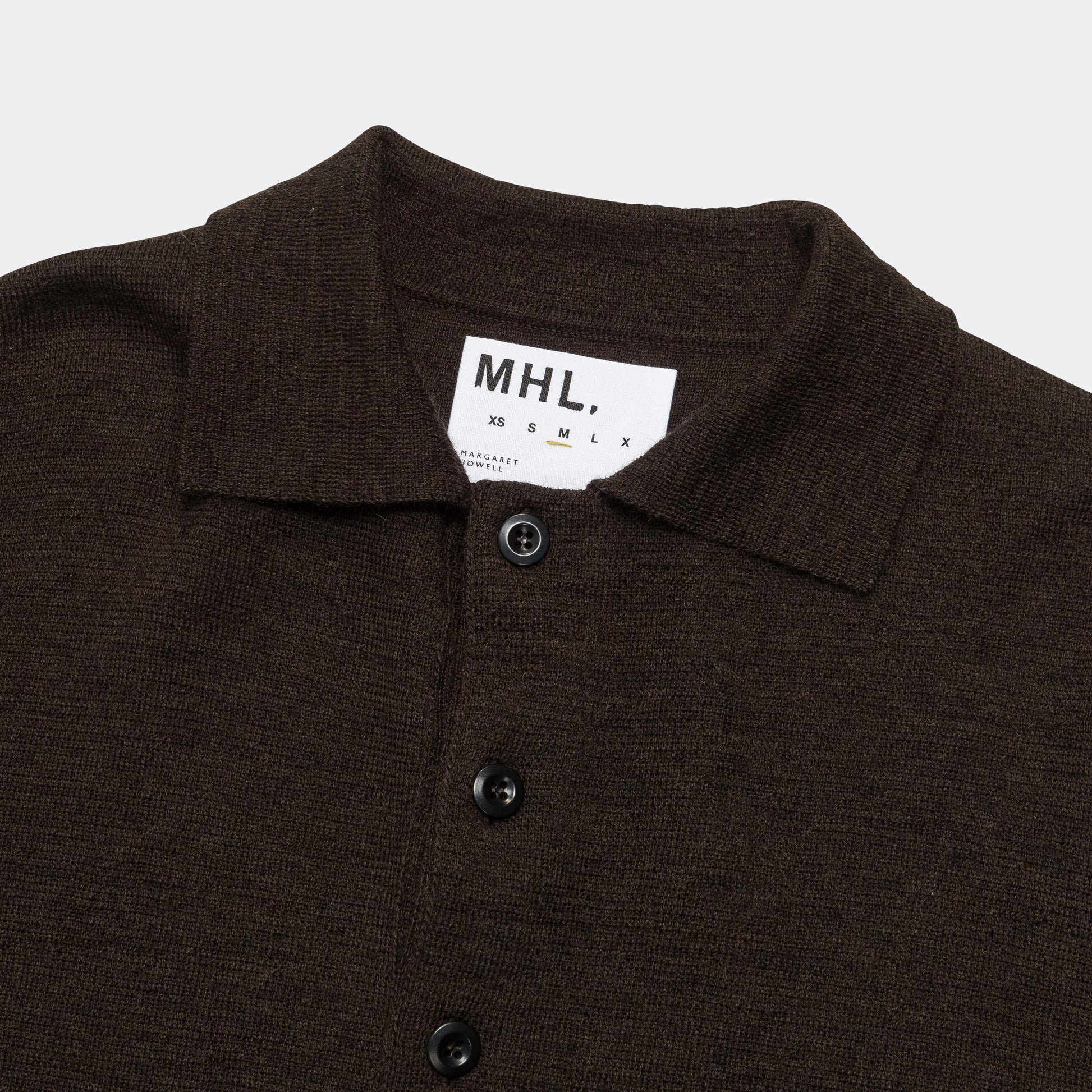 Oversized Knitted Polo - Ebony Dry Wool